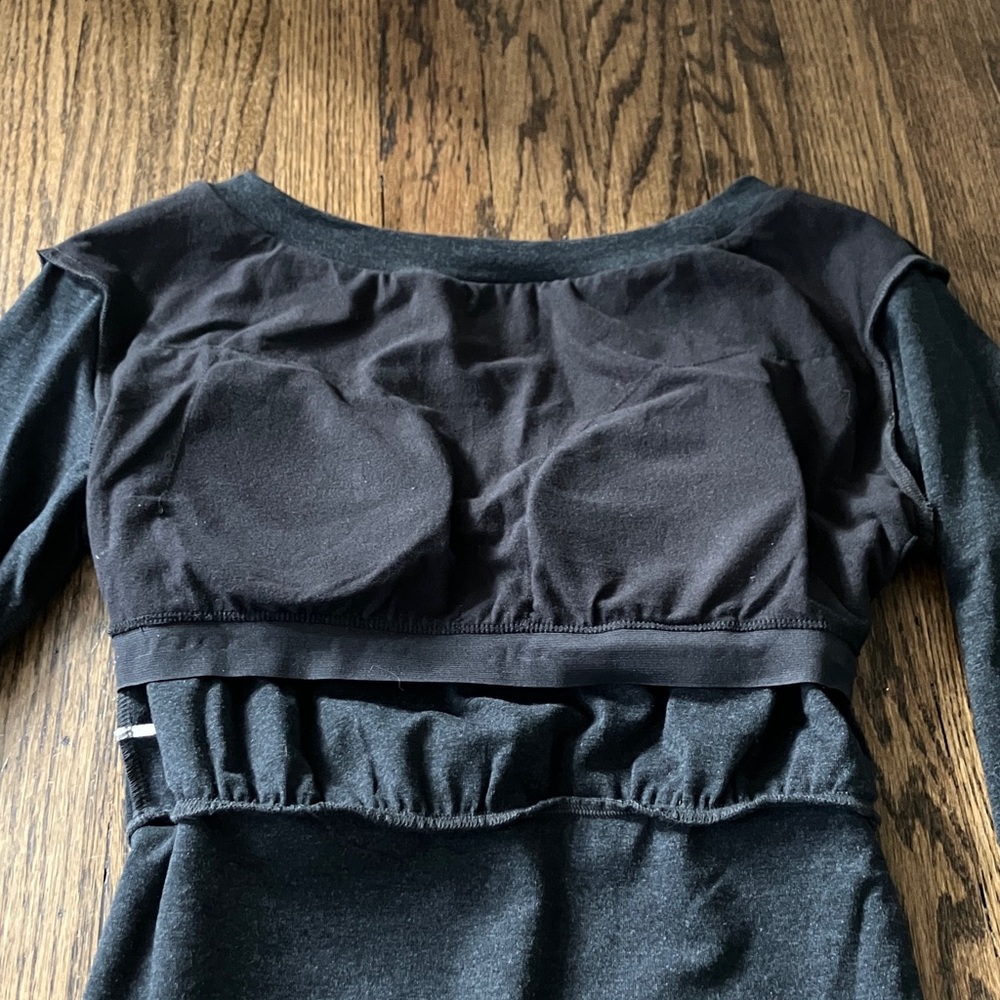 OGL Non-Itchy Wool Blend Boatneck Brami top, Heather Black - Picture 6 of 6